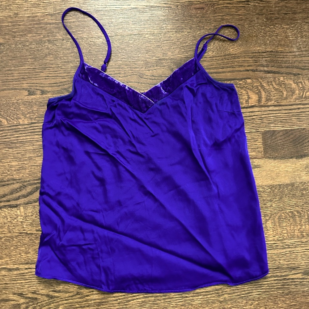 Floreat x Anthropologie Purple Velvet Trim Camisole – Size S